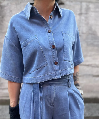 Camicia Crop Chambray