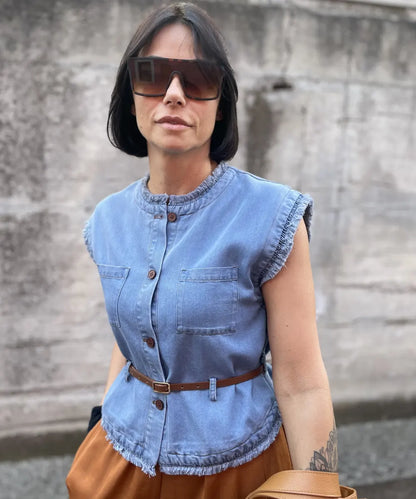 Gilet Chambray