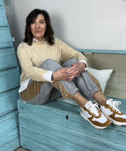 Pantalone Tuta Con Alcantara